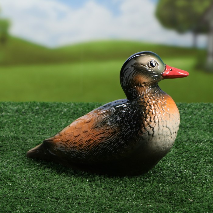 Садовая фигура "Утка Мандаринка" глазурь, микс