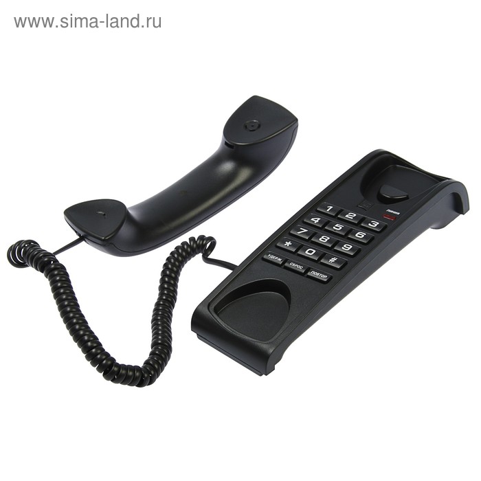 

Проводной телефон Ritmix RT-007, настольно-настенный, стильный дизайн, черный