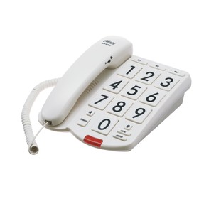 Проводной телефон Ritmix RT-520, световой индикатор, настольно-настенный, слон.кость Ош