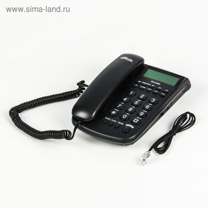 фото Проводной телефон ritmix rt-440, поддержка hands-free, fsk/dtmf caller id, черный