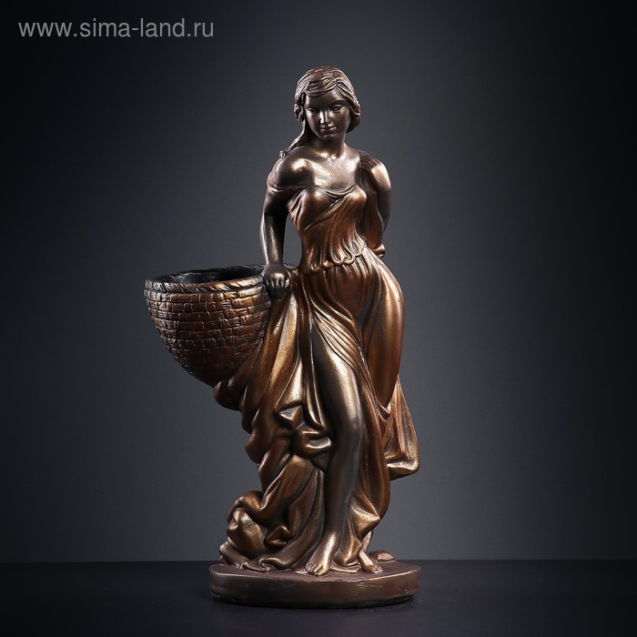 

Фигура с кашпо "Девушка с корзиной" бронза, 1л / 30х64х32см