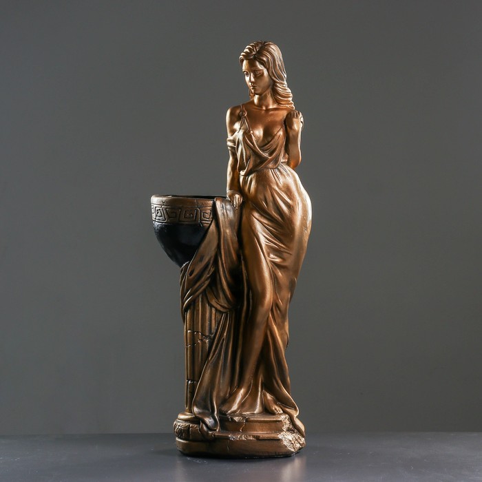 Фигурное кашпо "Девушка Дана" бронза 81см