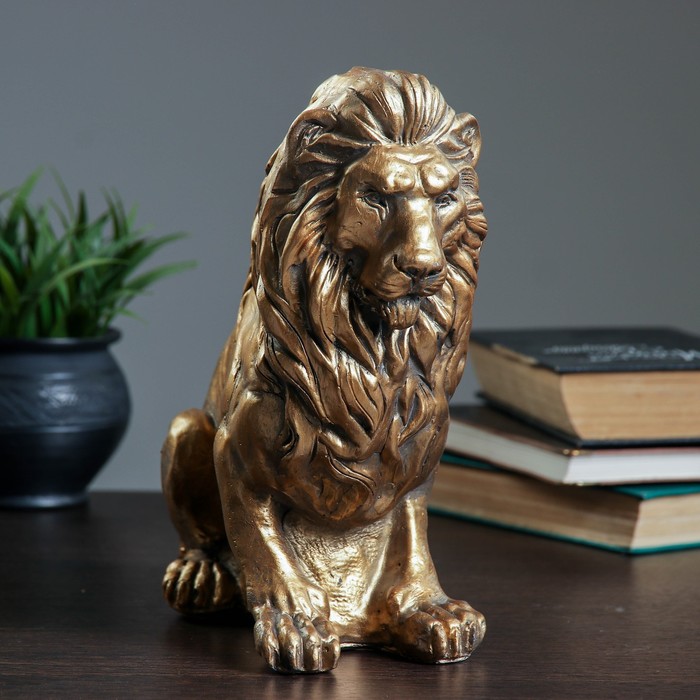 Фигурка "Лев сидя" малый, бронза 26см