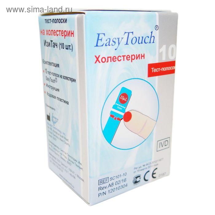 

Тест-полоски на холестерин EasyTouch (10 шт)