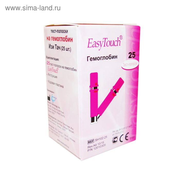 Тест-полоски на гемоглобин EasyTouch, 25 шт