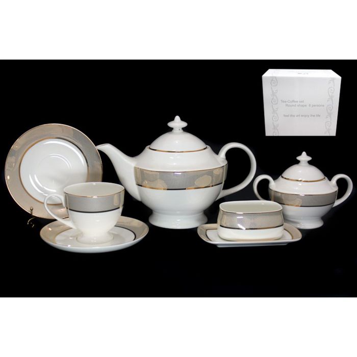 Чайный сервиз "Золотая Симфония", 18 предметов, в подарочной упаковке