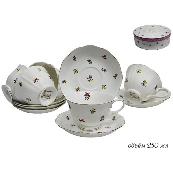 Чайный сервиз "Полевые Цветы", 12 предметов, в подарочной упаковке