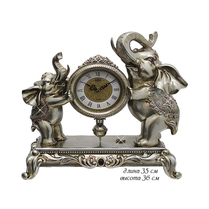 Часы настольные "Слоны"