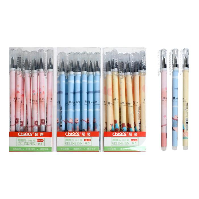 Ручка гелевая 0,5мм синяя ПИШИ-СТИРАЙ корпус прорезиненный МИКС Пастель