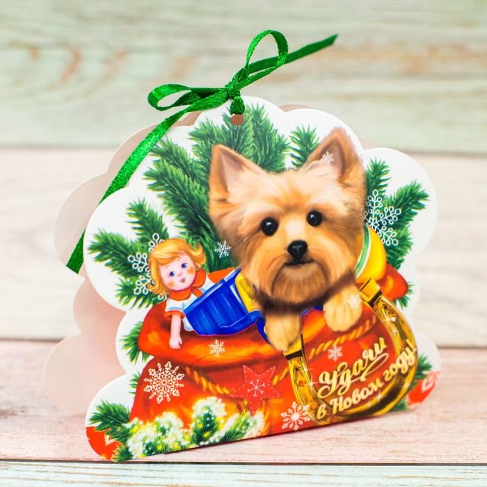 Коробка сборная фигурная "Удачи в Новом Году", 9,5х10х3,5 см.