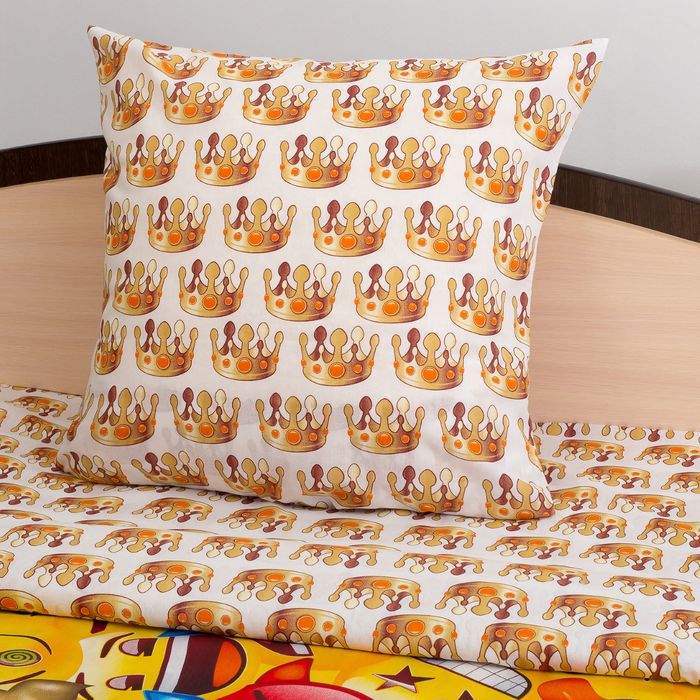 КПБ 1,5 "Emoji" Смайлы 215x143, 214x150, 70x70 1 шт., бязь, хл100%, 120г/м