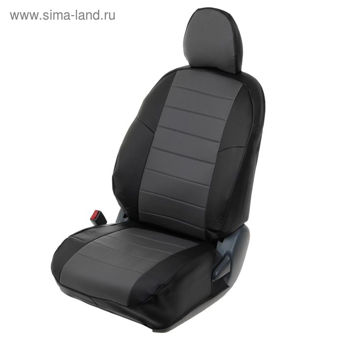 

Авточехлы для Hyundai Creta, 2016-, черный, серый, экокожа, набор