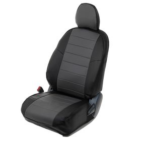 

Авточехлы для Skoda Rapid, седан цельная, 2014-, черный, серый, экокожа, набор