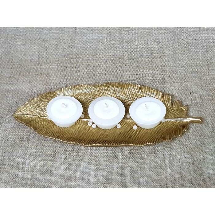 Набор свечей на подставке "Поэзия" золото