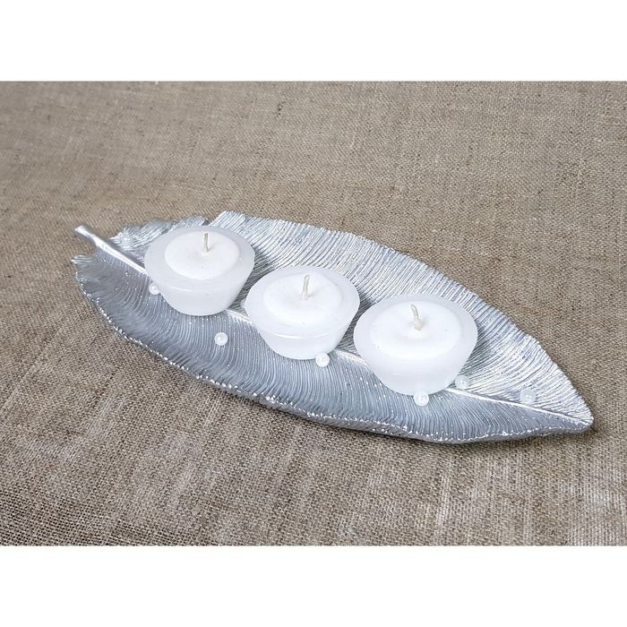 Набор свечей на подставке "Поэзия" серебро