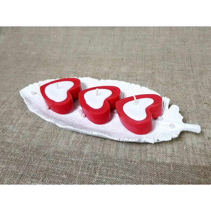 Набор свечей на подставке "Романтика" белый