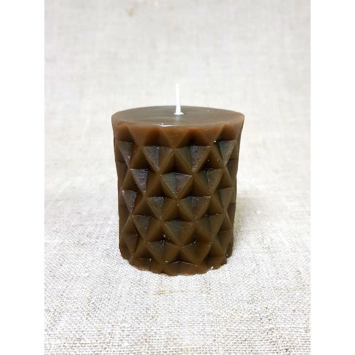 Свеча цилиндр "Геометрия" 6,7х7,5см, коричневая