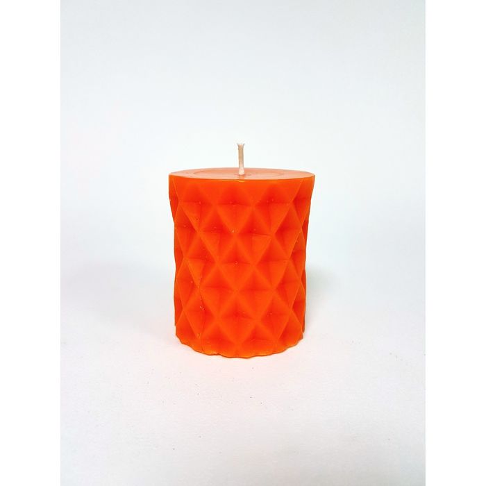 Свеча цилиндр "Геометрия" 6,7х7,5см, оранжевая