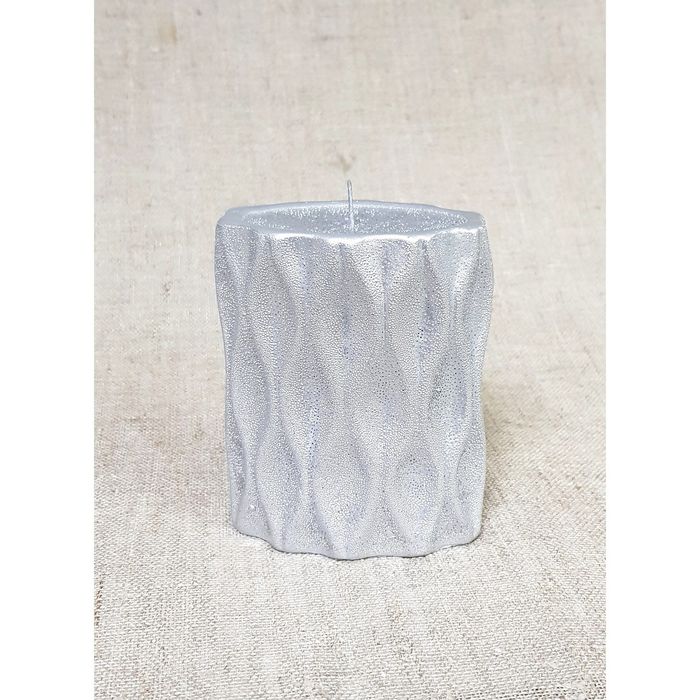 Свеча "Волна" 9,5х11,5см, серебро
