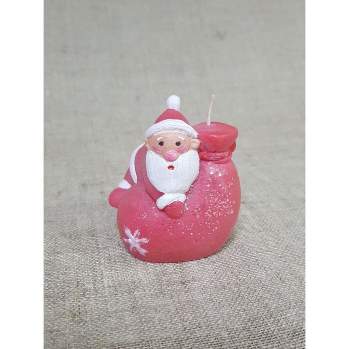 Свеча "Дед Мороз с мешком" 6,5*8 красный