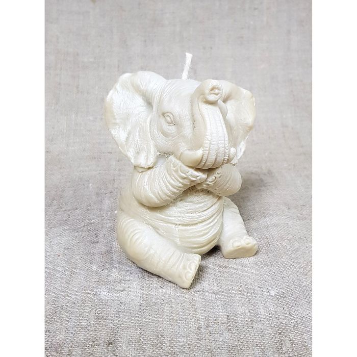 Свеча "Слон красавчик" 8*11,5 бежевый