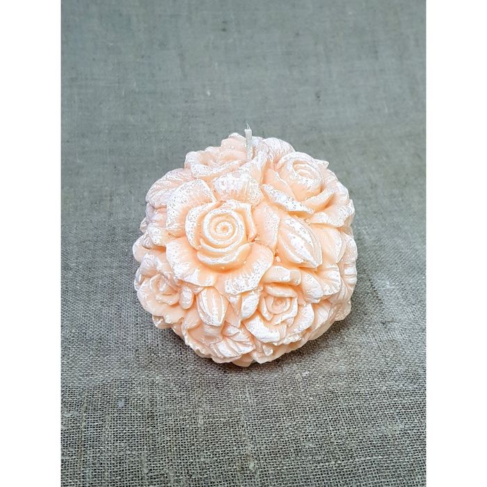 Свеча "Шар цветочный" 11*9 абрикосовый