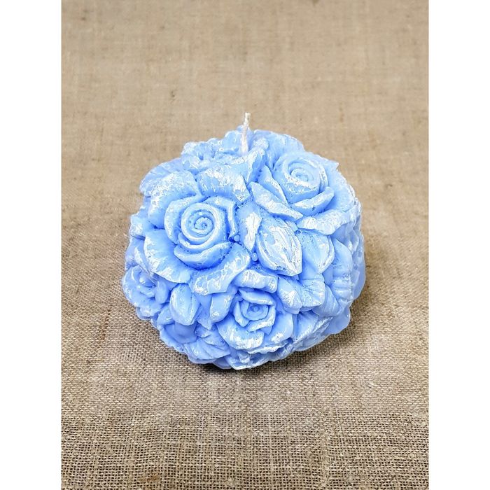 Свеча "Шар цветочный" 11*9 голубой