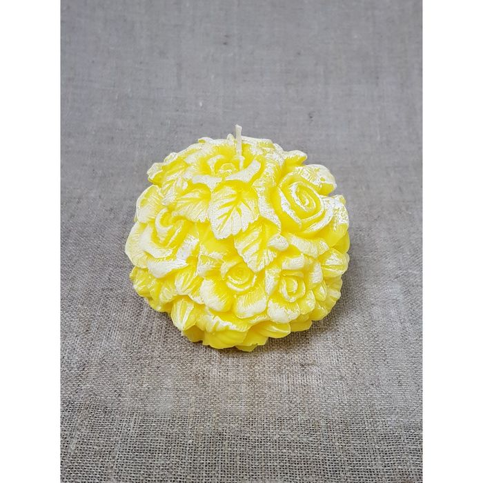 Свеча "Шар цветочный" 11*9 желтый