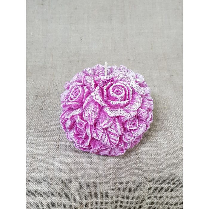 Свеча "Шар цветочный" 11*9 малиновый