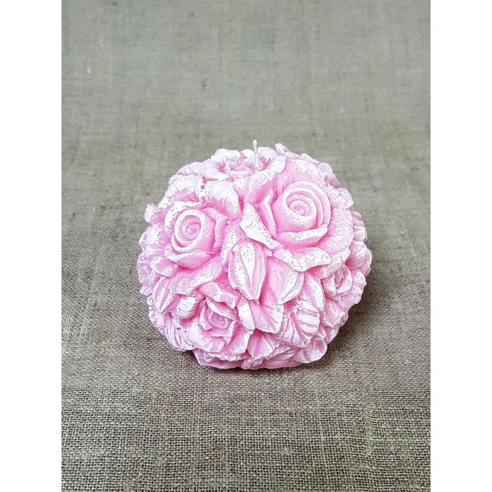 Свеча "Шар цветочный" 11*9 розовый