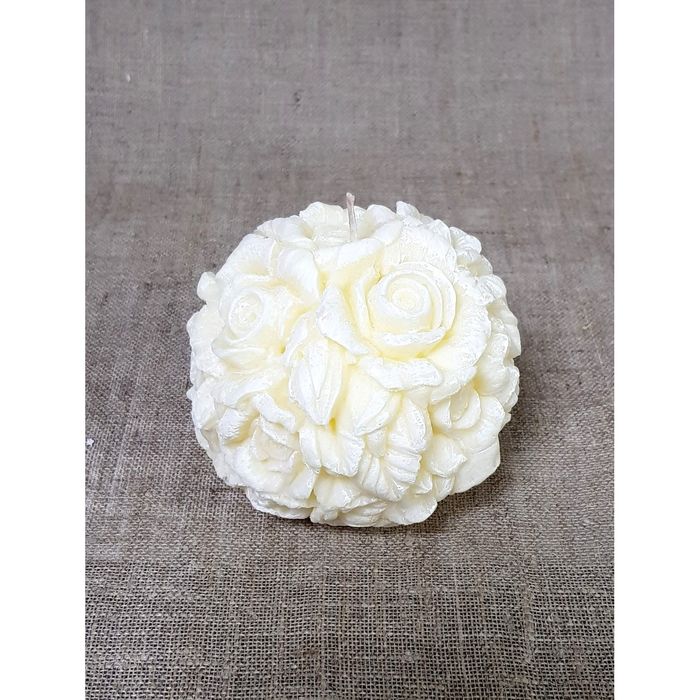 Свеча "Шар цветочный" 11*9 шампань