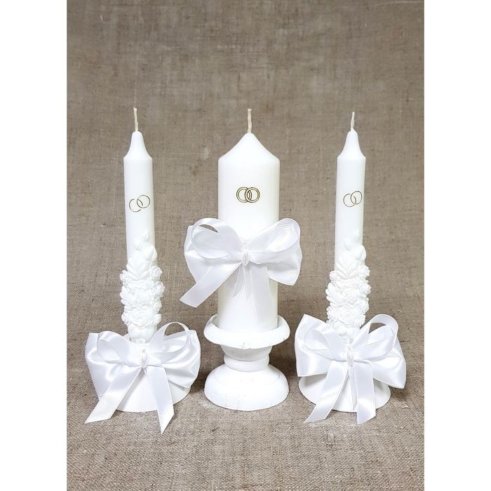 Набор Свадебный " Домашний очаг" 3шт/уп белые на подставках