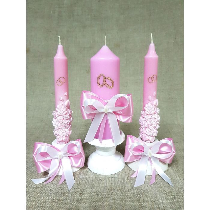 Набор Свадебный " Домашний очаг" 3шт/уп розовые подставках