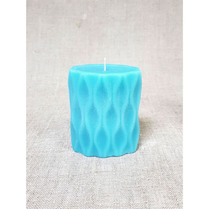 Свеча "Волна" 9,5х11,5см, бирюзовая