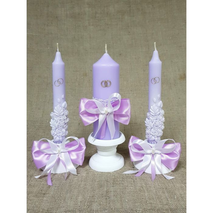 Набор Свадебный " Домашний очаг" 3шт/уп сиреневые подставках