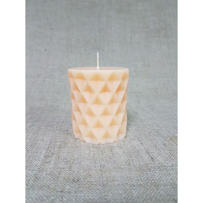 Свеча цилиндр "Геометрия" 6,7х7,5см, абрикосовая