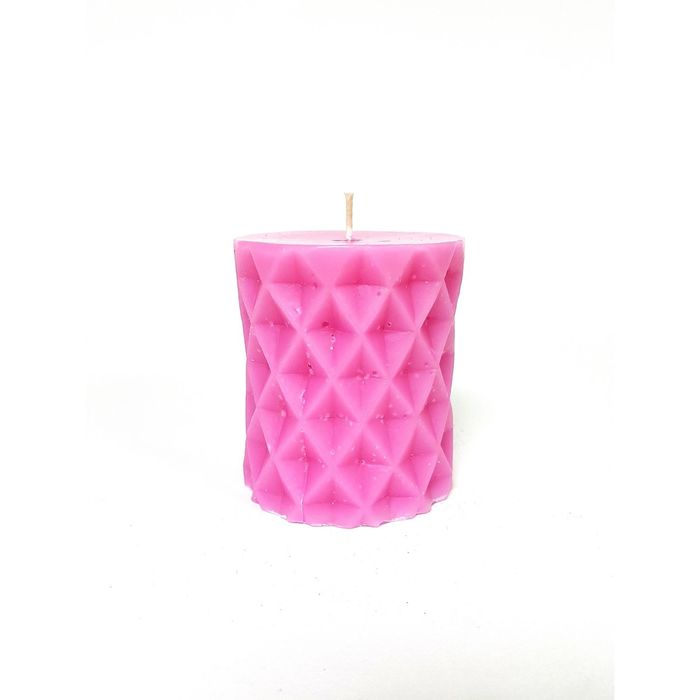 Свеча цилиндр "Геометрия" 6,7х7,5см, розовая