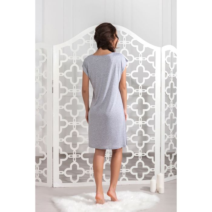 Сорочка домашняя женская "Ласса 2" вискоза цвет серый меланж, р-р 56