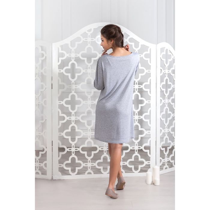 Платье домашнее женское "Ласса" цвет серый меланж, р-р 54