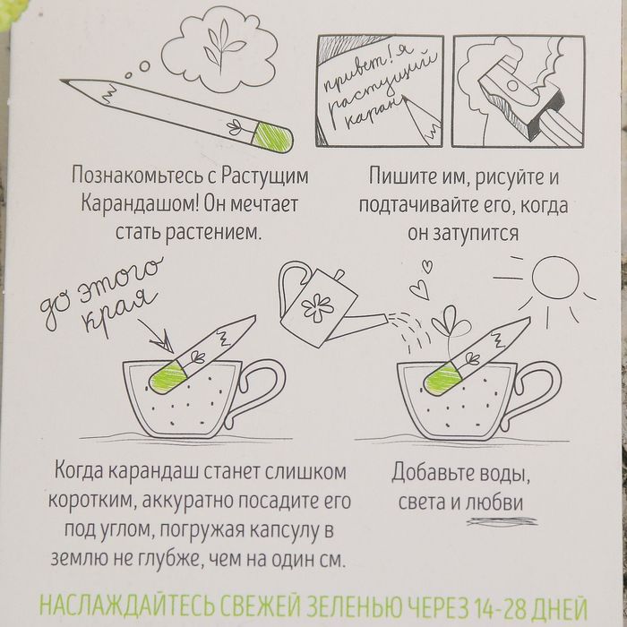 Растущие карандаши "Салатный микс" набор 3 шт. черные