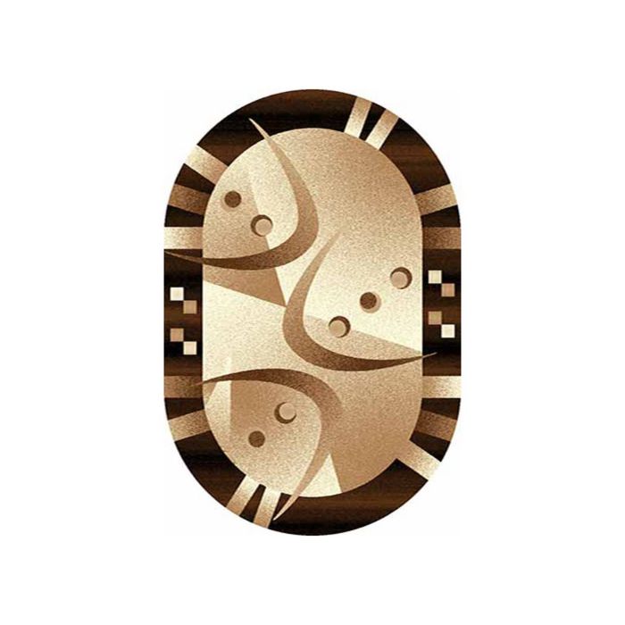 Ковёр Карвинг Фризе ПП VISION DELUXE_d089, 0,6*1,1, овал, BEIGE MР