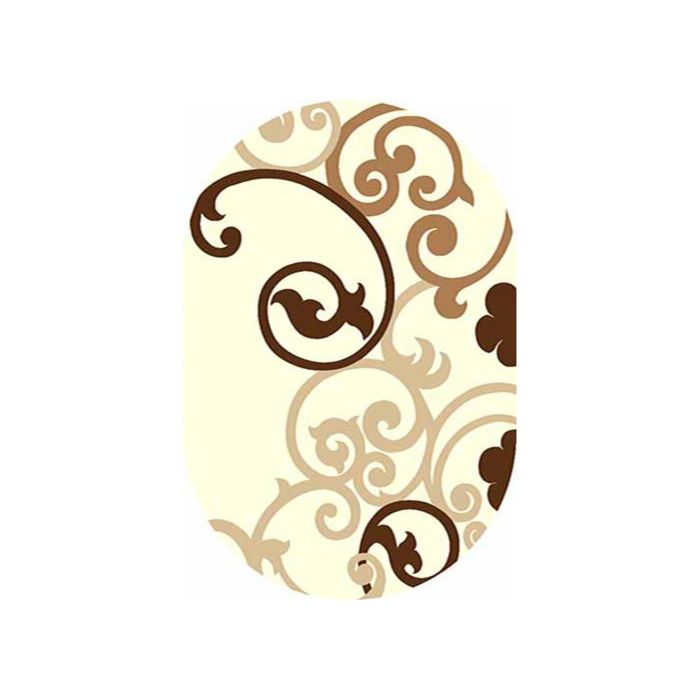 Ковёр Карвинг Фризе ПП VISION DELUXE_V805, 3*5, овал, LIGHT CREAM MР