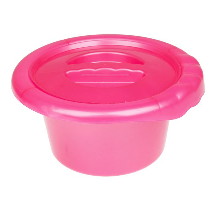 Горшок детский с крышкой, цвет красный