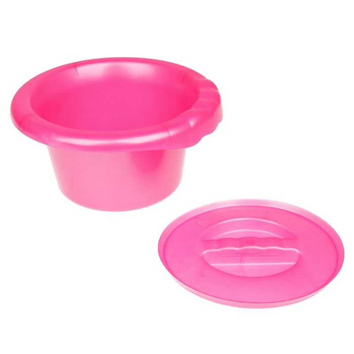 Горшок детский с крышкой, цвет красный