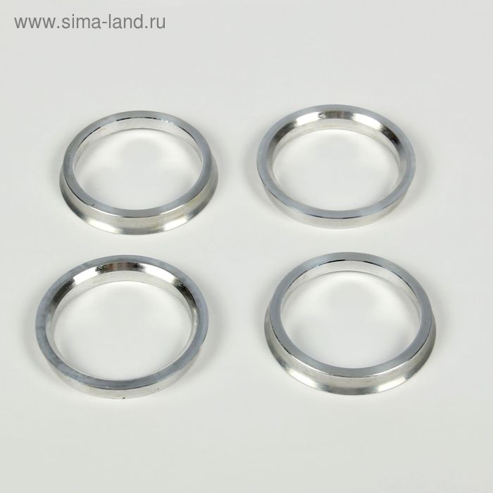 

Алюминиевое центровочное кольцо, диаметр наружный 67,1 мм, внутренний 57,1 мм, набор 4 шт.