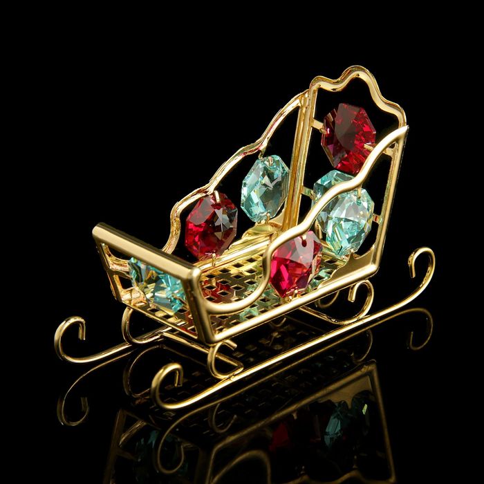 Сувенир «Салазки», 8×3×5 см, с кристаллами Сваровски