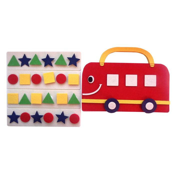 Дидактический коврик "Автобус", фигуры на липучках