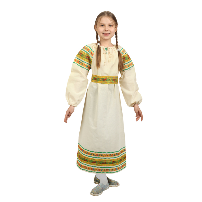 Платье "Василиса", рост 122-128 см, тесьма МИКС