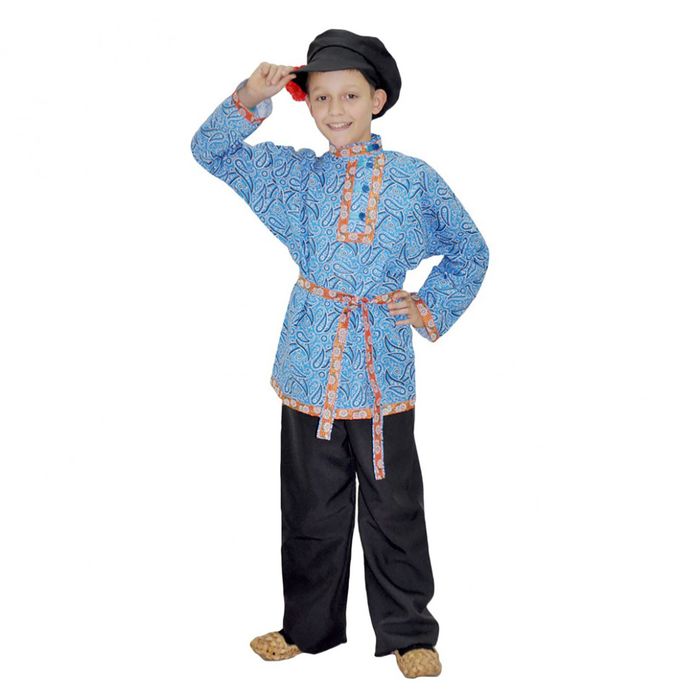 Косоворотка "Михаил", цвет синий, тесьма МИКС, рост 146-152 см