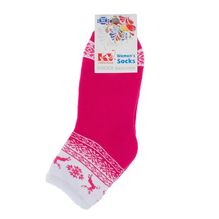 Носки женские плюшевые, цвет МИКС, размер 23-25